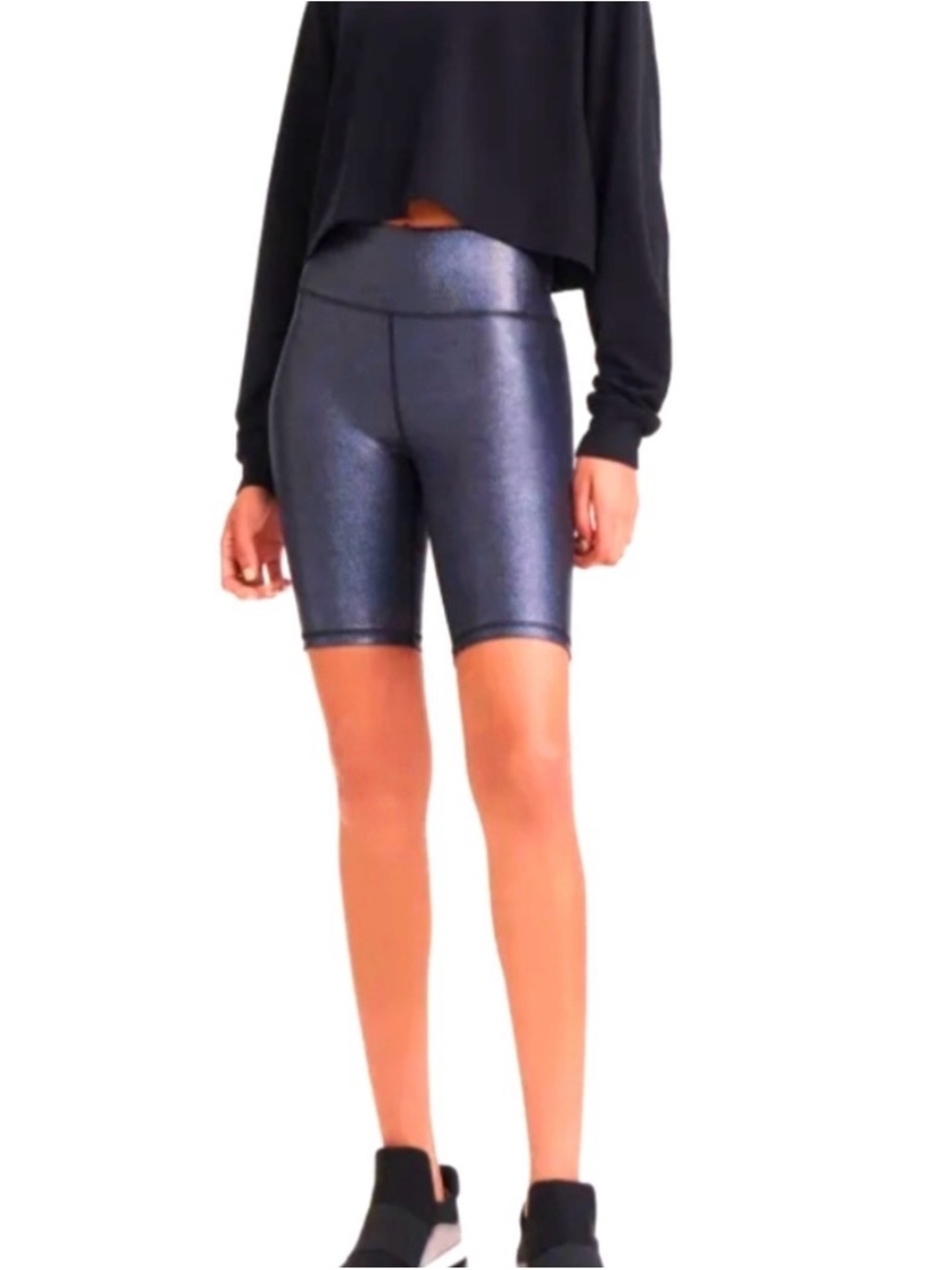 DKNY Sports High Waist Bikers  Shorts Yoga Pants  XS Shimmering Activewear
